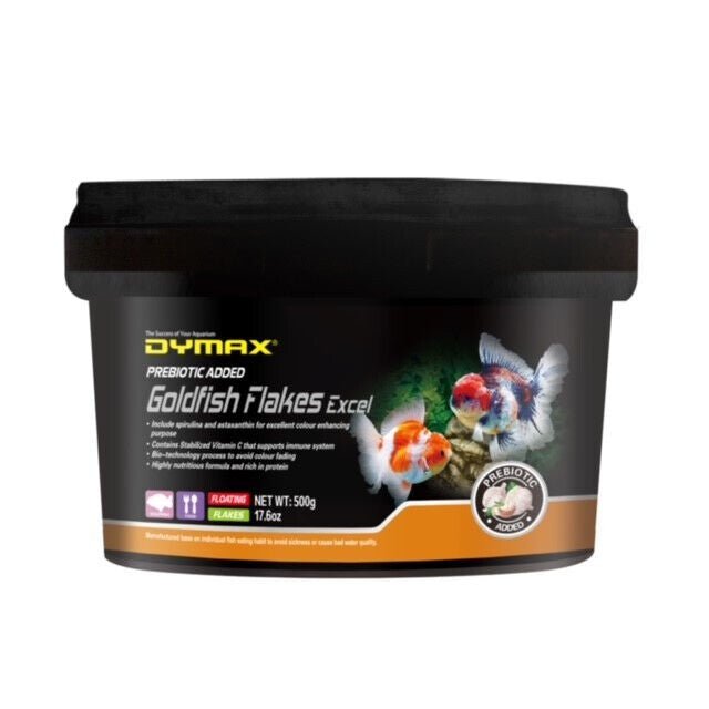 Dymax Goldfish Excel Floating Flakes 500g - IWAquariums
