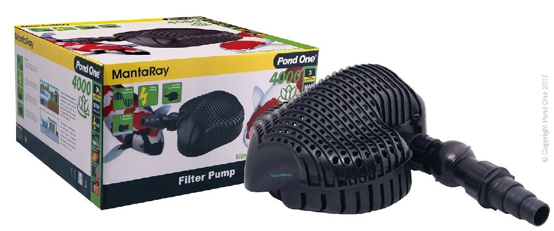 Pond One MantaRay 4000 Filter Pump 4000LH 3.2mh H 10m Cable - IWAquariums