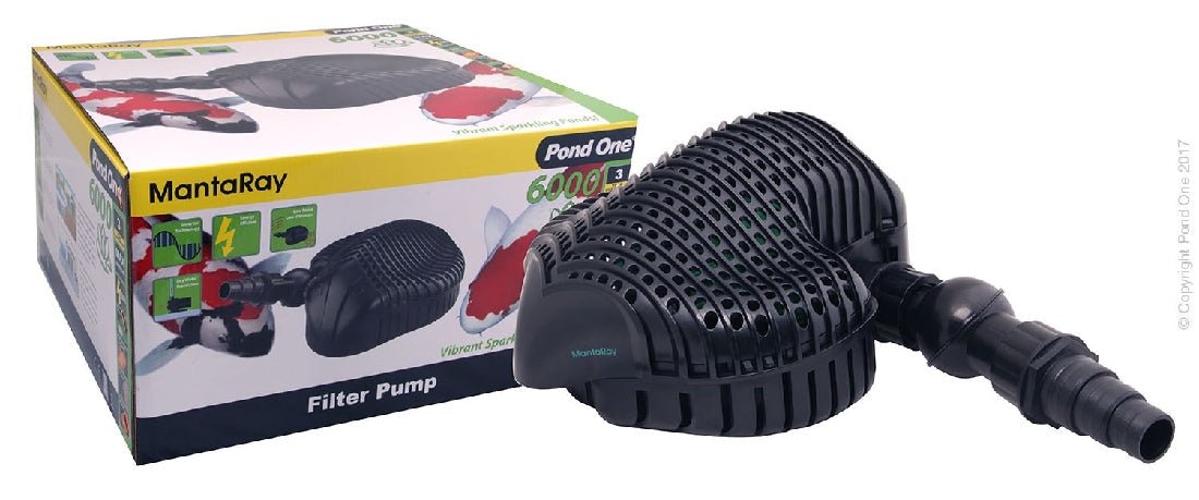 Pond One MantaRay 6000 Filter Pump 6400LH 3.3mh H 10m Cable - IWAquariums