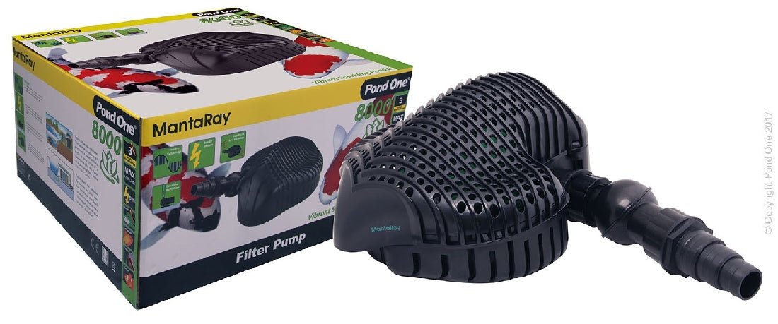 Pond One MantaRay 8000 Filter Pump 8700LH 4.5mh H 10m Cable - IWAquariums