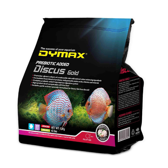 Dymax Discus Gold Premium Fish Food 2mm Sinking Pellets 1.2kg 1200g