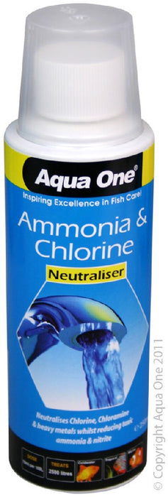 Aqua One Ammonia Remover Chlorine Neutraliser 250ml Treatment (92108) - IWAquariums