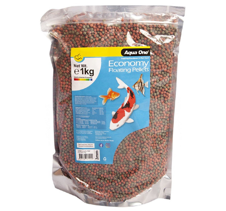 Aqua One Economy Pellet Food 3mm 1kg (11747) - IWAquariums