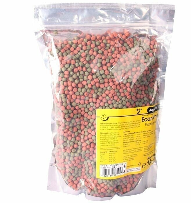 Aqua One Economy Pellet Food 4mm 1kg (11748) - IWAquariums