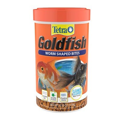 Tetra Goldfish Worm Shaped Bites Fish Food 139g - IWAquariums