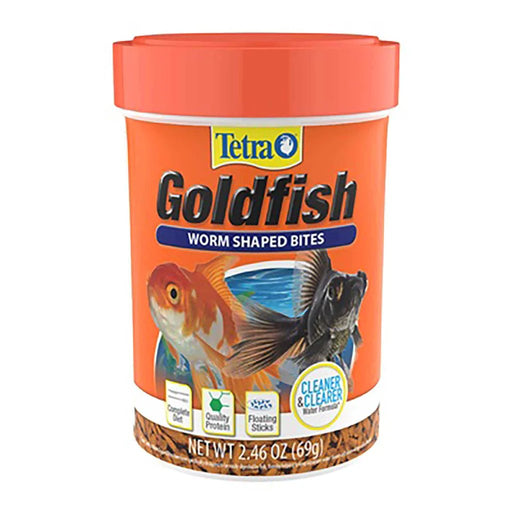 Tetra Goldfish Worm Shaped Bites Fish Food 69g - IWAquariums