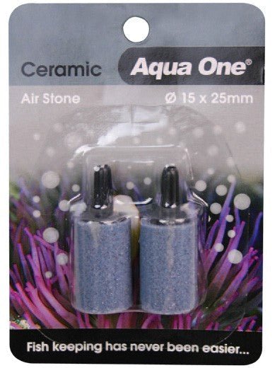 Aqua One Air Stone Ceramic 15x25mm 2pk (10157)-IWAquariums