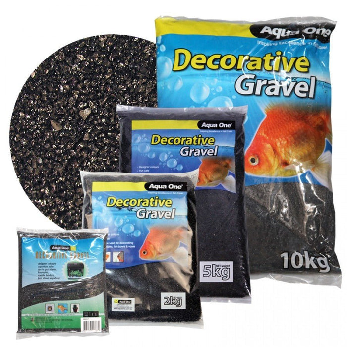 Aqua One Black Sillca Gravel 10kg (10564) - IWAquariums