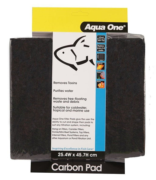 Aqua One Carbon Pad Self Cut Filter Pad 25.4 X 45.7cm (10448)-IWAquariums