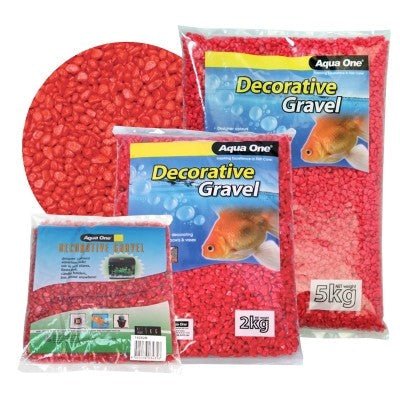 Aqua One Decorative Gravel 2kg Scarlet Red (10283R)-IWAquariums