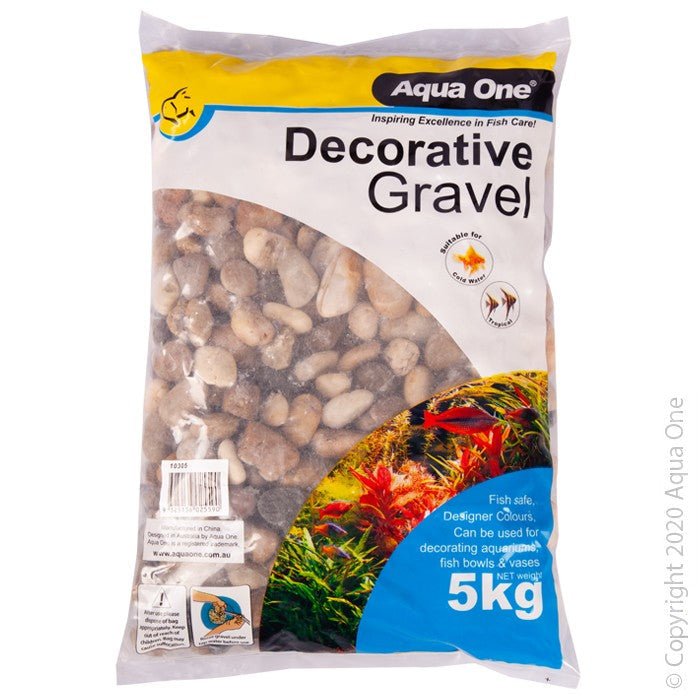 Aqua One Decorative Gravel 5kg Natural Polished Stone (10305) - IWAquariums