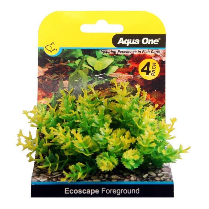 Aqua One Ecoscape Foreground Catspaw 4pk Yellow 5cm (28365) - IWAquariums