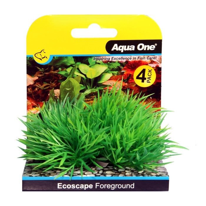 Aqua One Ecoscape Foreground Hair Grass 4pk Green 5cm (28362) - IWAquariums