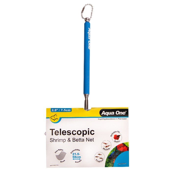 Aqua One Fine Fish Net Shrimp & Betta Telescopic 2.9 x 2.7in 7.5 x 7cm ...