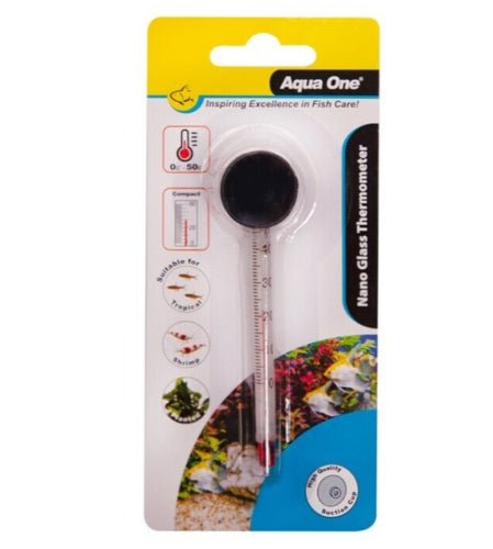 Aqua One Nano Glass Thermometer 9cm (10310) - IWAquariums