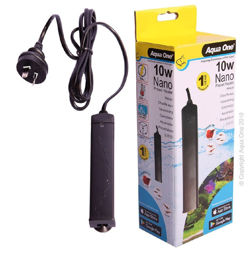 Aqua One Nano Plastic Preset 10w Heater 13.5cm (15044) - IWAquariums