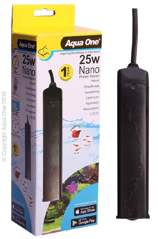 Aqua One Nano Plastic Preset 25w Heater 15cm (15045) - IWAquariums