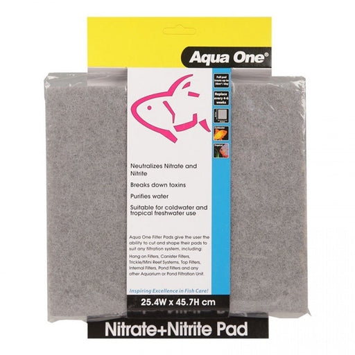 Aqua One Nitrite/Nitrate Pad Self Cut Filter Pad 25.4 X 45.7cm (10458) - IWAquariums
