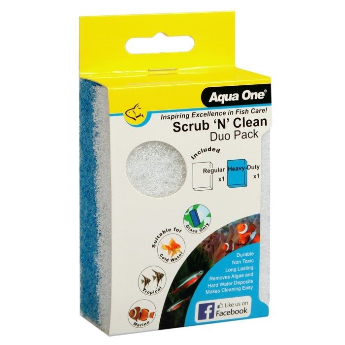 Aqua One Scrub N Clean Algae Pad Duo Pack (23208) - IWAquariums