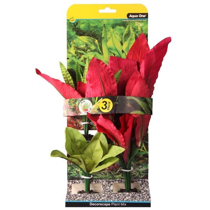 Aqua One Silk Plant 3pk Mix 1 (24247) - IWAquariums