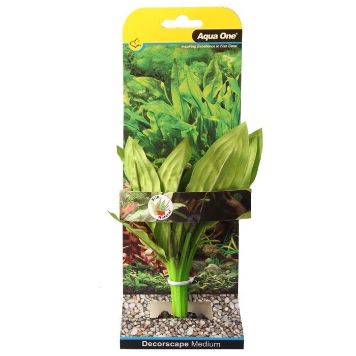 Aqua One Silk Plant Amazon Broad Leaf Medium 20cm (24114) - IWAquariums