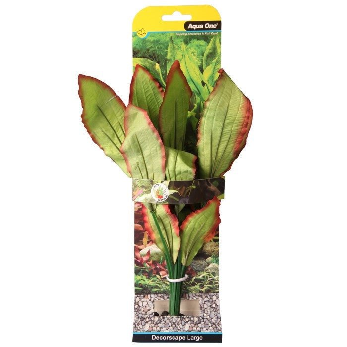 Aqua One Silk Plant Amazon Red Green Large 30cm (24121) - IWAquariums