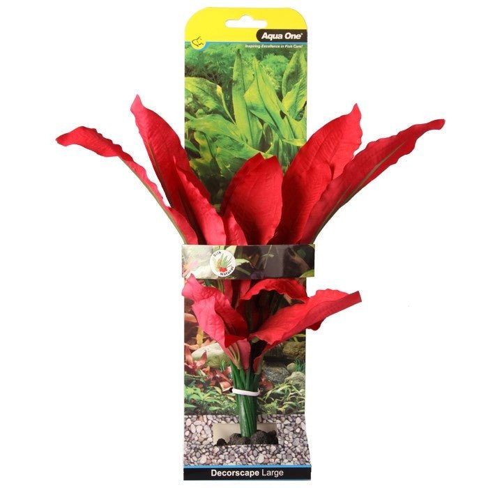 Aqua One Silk Plant Amazon Red Large 30cm (24120) - IWAquariums