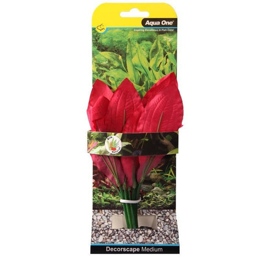 Aqua One Silk Plant Amazon Red Medium 20cm (24110) - IWAquariums