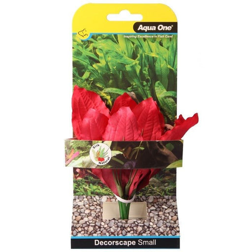 Aqua One Silk Plant Amazon Red Small 13cm (24100) - IWAquariums