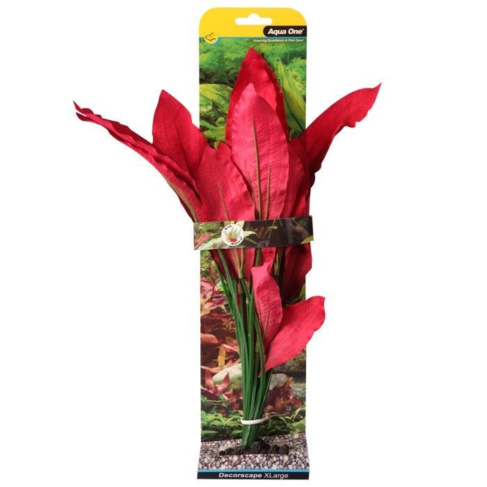 Aqua One Silk Plant Amazon Red Xlarge 40cm (24130) - IWAquariums