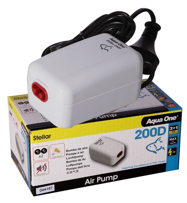 Aqua One Stellar 200D Advance Air Pump (94135) - IWAquariums