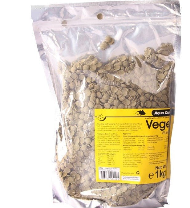 Aqua One Vege Wafer Food 1kg (11754) - IWAquariums