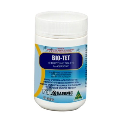 Aquasonic Bio Tet (Tetracycline) 25 Tablets - IWAquariums