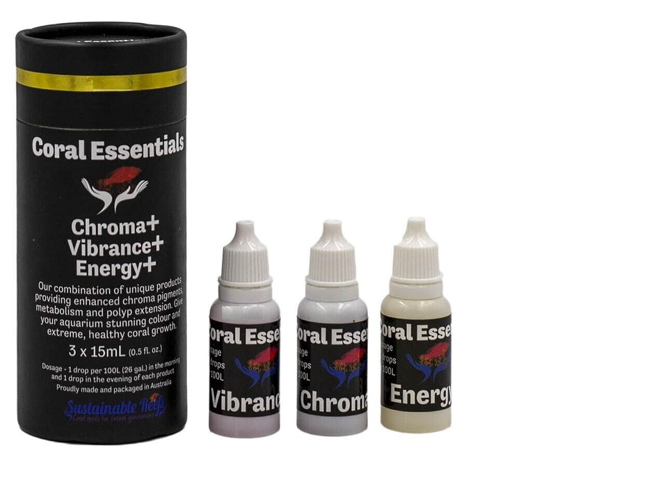 Coral Essentials Mini Black Triple Pack 15ml - IWAquariums