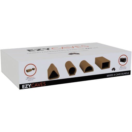 EzyAqua EzyCave Mixed 4 Cave Bundles - Light Brown - IWAquariums