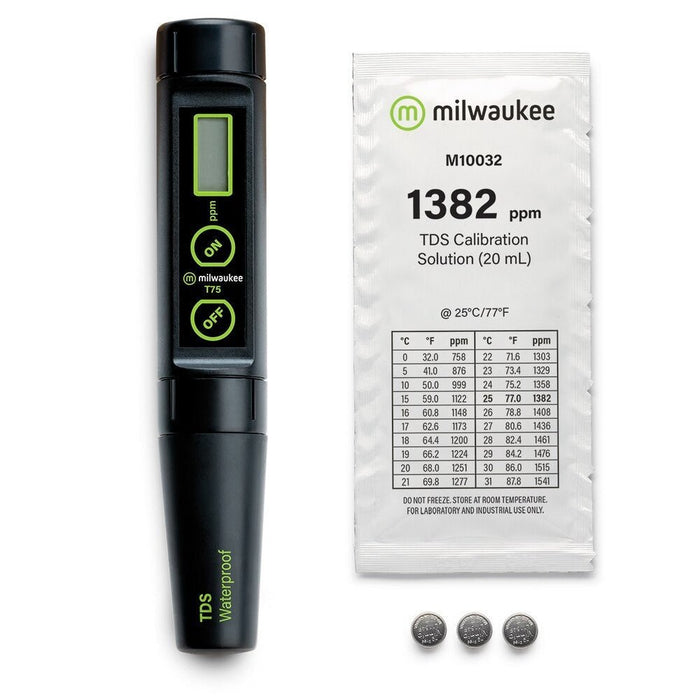 Milwaukee Instruments T75 Waterproof Low Range Total Dissolved Solids Pen (TDS) - IWAquariums